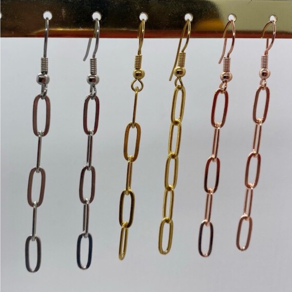 Paperclip Chain Drop Earrings